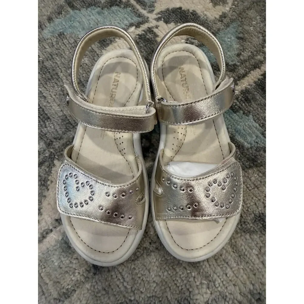 Naturino Kids' Saphia Sandal Gold Girls Sz 30 US Sz 13 NEW $90